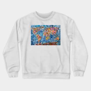 Spirograph World Map, the sequel: a Patterned Spirograph Collage Crewneck Sweatshirt